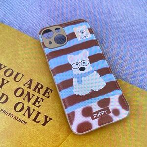 Brown and White Striped Puppy Phone Case